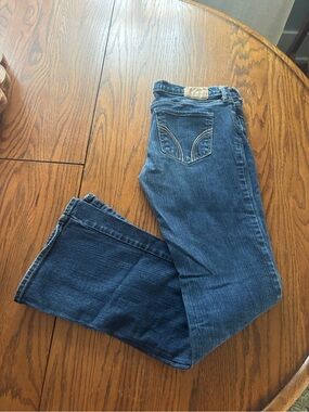 VTG Y2K Hollister low rise flare jeans dark blue size 5 short stretch